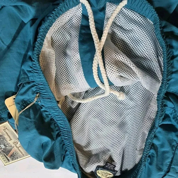 Tommy Bahama Swim Trunks Shorts Men's L Blue Mesh Lined Cargo Zip Pocket - Picture 4 of 13